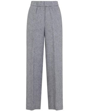 Peserico Elasticated-Waist Pants - Gray