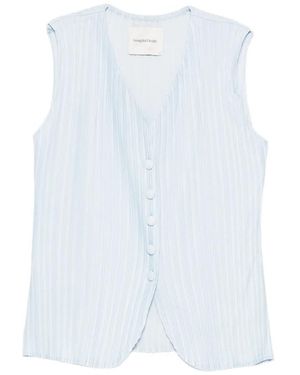 GONGDID DESIGN Pleated Waistcoat - White