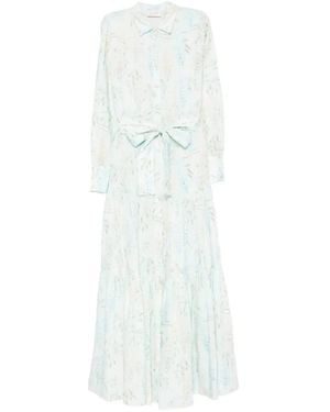 MC2 Saint Barth Floral-Print Tiered Dress - White