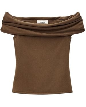 Ba&sh Bene Gathered Off-Shoulder Top - Brown