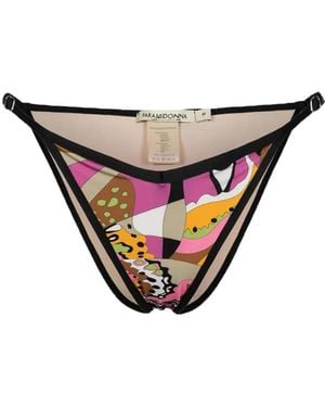 Paramidonna Lilia Abstract-Print Bikini Bottoms - Natural
