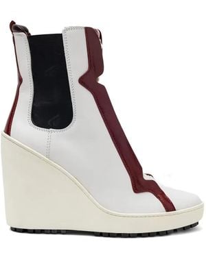 Hogan Botas Con Cordones Y Cuña - Blanco