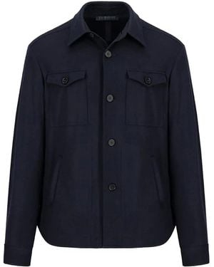 Harris Wharf London Hemdjacke mit Knopfverschluss - Blau