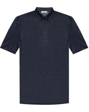 Moncler Linen Polo Shirt - ブルー