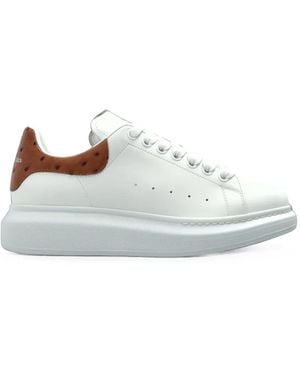 McQueen Ostrich-Effect Oversized Sneakers - White