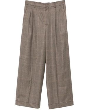 Rossi Pantalones Anchos Nevin A Cuadros - Gris