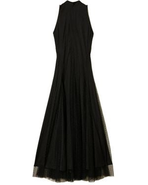 Twinset Sleeveless Tulle Maxi Dress - Black