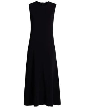 Another Tomorrow Sleeveless Front-Slit Dress - Black