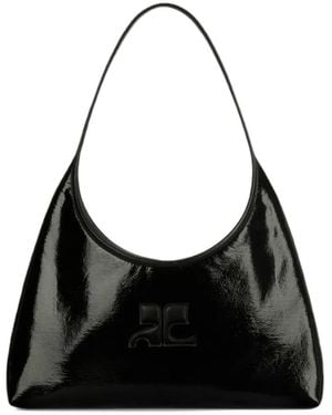 Courreges Small Halo Vinyl Bag - Black