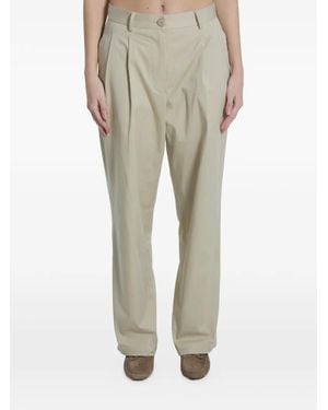 Tagliatore Double-Pleated Linen Trousers - Natural