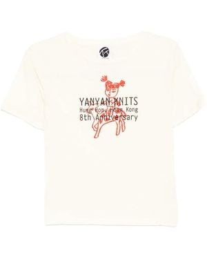 YANYAN KNITS Printed T-Shirt - White