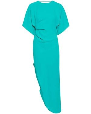 R.ev The Savita Asymmetric Midi Dress - Blue