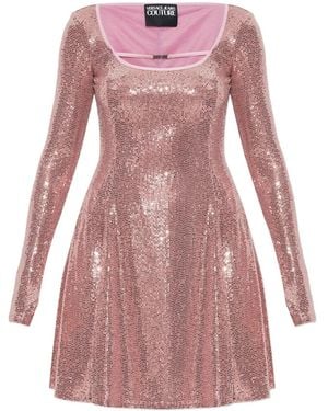 Versace Jeans Couture Sequin-Embellished Mini Dress - Pink