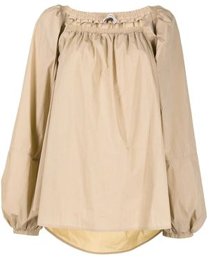 Goen.J Off-Shoulder Puff-Sleeve Blouse - Natural