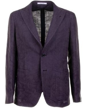 Tagliatore Linen-blend Blazer - ブルー