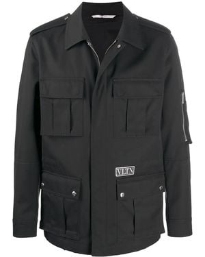 Valentino Garavani Vltn-Patch Shirt Jacket - Black