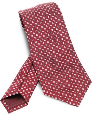 Giorgio Armani Dot-Pattern Silk Tie - Red