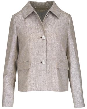 Kiton Blazer Met Parelknoop - Grijs