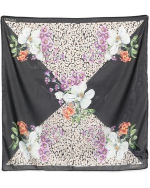 Twinset Floral-Print Scarf - Grey