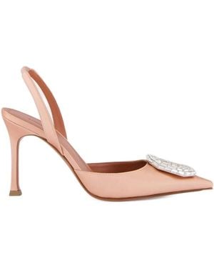 AMINA MUADDI Camelia Crystal-Embellished Slingback-Strap Court Shoes - Pink