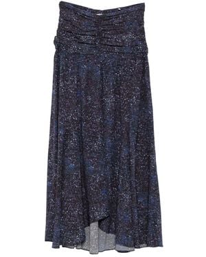 Isabel Marant Syana Gathered-Print Skirt - Blue