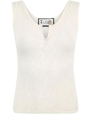 Philipp Plein Monogram Knit Tank Top - White