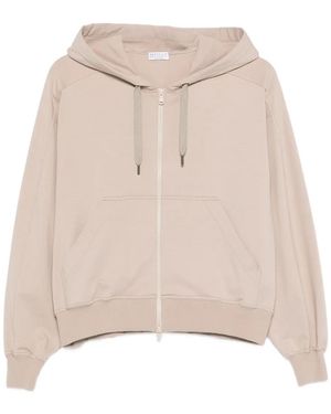 Brunello Cucinelli Kapuzenjacke mit Reißverschluss - Natur