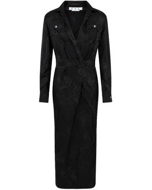 Off-White c/o Virgil Abloh Long-Sleeve Midi Dress - Black