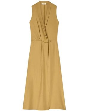 RETORI Chain-Detail Wrap Midi Dress - Metallic