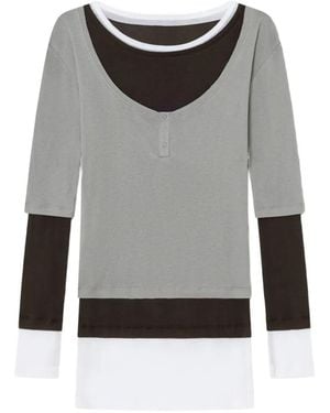 GIMAGUAS Gemma Long-Sleeve Button Mini Dress - Gray