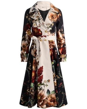 Alice + Olivia Ellie Floral-Print Trench Coat - White