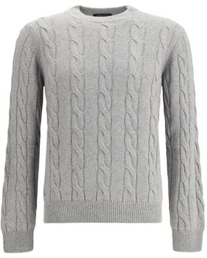 Aragona Pull En Maille Torsadée - Gris