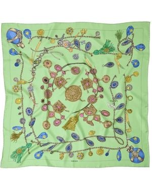 Versace Pañuelo Estampado De 90 X 90 Cm - Verde