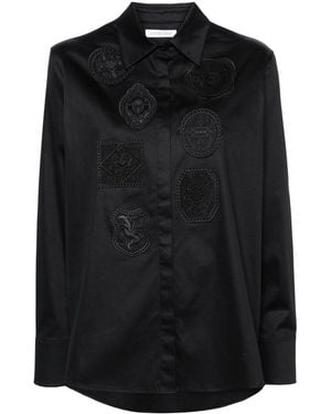 Viktor & Rolf Crochet-Detail Long-Sleeve Shirt - Black