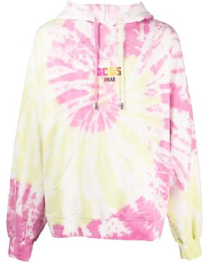 Gcds Tie-Dye Print Logo Hoodie - Pink