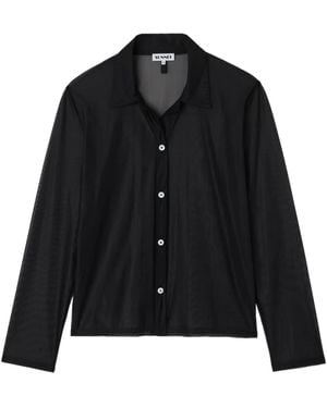 Sunnei Camisa Translúcida De Tul - Negro