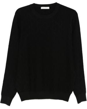 Diktat Diamond-Pattern Jumper - Black