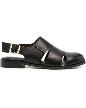 ADRIANNA FERETTI Buckle-Fastening Caged Sandals - Black