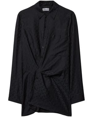 Off-White c/o Virgil Abloh Off- Off Jacquard Twisted Shirtdress - Black