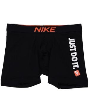Nike Logo-Waistband Stretch Boxer Briefs - Black