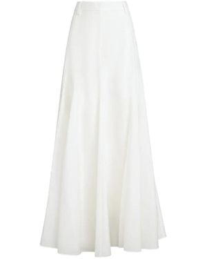 Brunello Cucinelli Flared Skirt With Monili - White