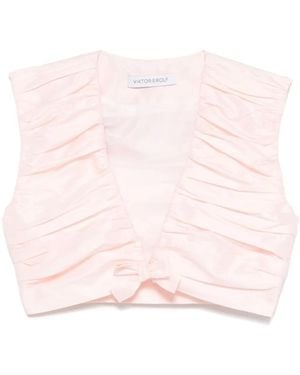 Viktor & Rolf Pleated Cropped Top - Pink