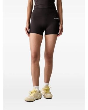 Sporty & Rich Serif Logo-Print Cycling Shorts - Black