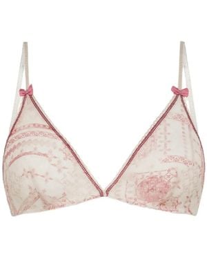 Momoní Amethist Floral-Print Bra - Natural