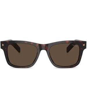 Prada Lunettes De Soleil À Monture Rectangulaire - Marron