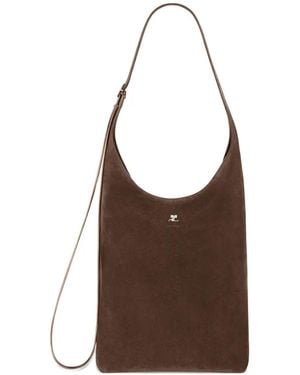 Courreges Large Melt Suede Shoulder Bag - Brown