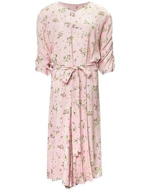 N°21 Floral-Print Belted Midi Dress - Pink
