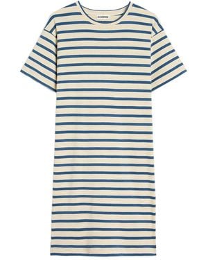 Jil Sander Striped Cotton Dress - Grey