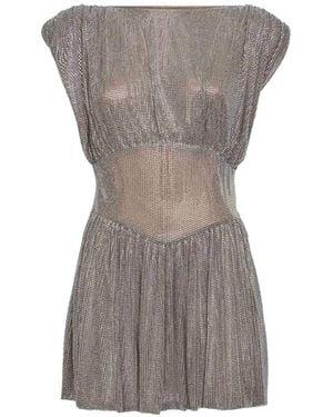 GIUSEPPE DI MORABITO Crystal-Embellished Flared Dress - Grey