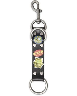 Martine Rose Graphic-Patches Leather Keyring - Metallic